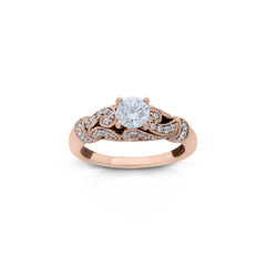 18K/ 14K Gold 1.8 mm LH Scalloped Diamond Milgrain Scroll Vintage Engagement Ring with Polished Band 18K/ 14K Gold 1.8 mm LH Scalloped Diamond Milgrain Scroll Vintage Engagement Ring with Polished Band