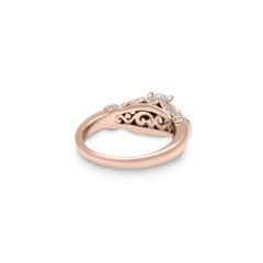 18K/ 14K Gold 1.8 mm LH Scalloped Diamond Milgrain Scroll Vintage Engagement Ring with Polished Band 18K/ 14K Gold 1.8 mm LH Scalloped Diamond Milgrain Scroll Vintage Engagement Ring with Polished Band