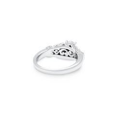 18K/ 14K Gold 1.8 mm LH Scalloped Diamond Milgrain Scroll Vintage Engagement Ring with Polished Band 18K/ 14K Gold 1.8 mm LH Scalloped Diamond Milgrain Scroll Vintage Engagement Ring with Polished Band
