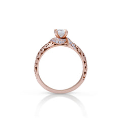 18K/ 14K Gold 2.8 mm LH Carved Scroll Solitaire with Twisted Accent Engagement Ring 18K/ 14K Gold 2.8 mm LH Carved Scroll Solitaire with Twisted Accent Engagement Ring