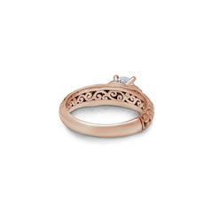 18K/ 14K Gold 2.8 mm LH Carved Scroll Solitaire with Twisted Accent Engagement Ring 18K/ 14K Gold 2.8 mm LH Carved Scroll Solitaire with Twisted Accent Engagement Ring