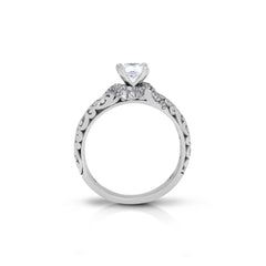 18K/ 14K Gold 2.8 mm LH Carved Scroll Solitaire with Twisted Accent Engagement Ring 18K/ 14K Gold 2.8 mm LH Carved Scroll Solitaire with Twisted Accent Engagement Ring