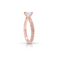 18K/ 14K Gold 2.5 mm LH Cathedral Repousse Solitaire Engagement Ring 18K/ 14K Gold 2.5 mm LH Cathedral Repousse Solitaire Engagement Ring