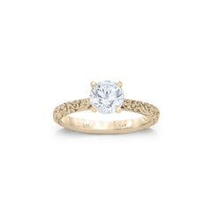 18K/ 14K Gold 2.5 mm LH Cathedral Repousse Solitaire Engagement Ring 18K/ 14K Gold 2.5 mm LH Cathedral Repousse Solitaire Engagement Ring
