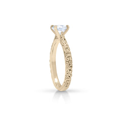 18K/ 14K Gold 2.5 mm LH Cathedral Repousse Solitaire Engagement Ring 18K/ 14K Gold 2.5 mm LH Cathedral Repousse Solitaire Engagement Ring