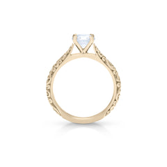 18K/ 14K Gold 2.5 mm LH Cathedral Repousse Solitaire Engagement Ring 18K/ 14K Gold 2.5 mm LH Cathedral Repousse Solitaire Engagement Ring