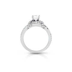 18K/ 14K Gold 2.9 mm LH Carved Scroll Halo with Diamond Twist Engagement Ring 18K/ 14K Gold 2.9 mm LH Carved Scroll Halo with Diamond Twist Engagement Ring