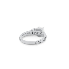 18K/ 14K Gold 2.9 mm LH Carved Scroll Halo with Diamond Twist Engagement Ring 18K/ 14K Gold 2.9 mm LH Carved Scroll Halo with Diamond Twist Engagement Ring