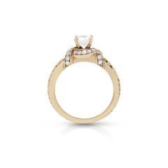 18K/ 14K Gold 2.9 mm LH Carved Scroll Halo with Diamond Twist Engagement Ring 18K/ 14K Gold 2.9 mm LH Carved Scroll Halo with Diamond Twist Engagement Ring