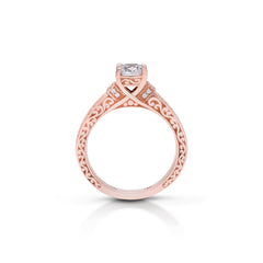 18K/ 14K Gold 3.4 mm LH Classic Scroll Solitaire with Accents Cathedral Vintage Engagement Ring 18K/ 14K Gold 3.4 mm LH Classic Scroll Solitaire with Accents Cathedral Vintage Engagement Ring