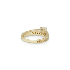 18K/ 14K Gold 3.4 mm LH Classic Scroll Solitaire with Accents Cathedral Vintage Engagement Ring 18K/ 14K Gold 3.4 mm LH Classic Scroll Solitaire with Accents Cathedral Vintage Engagement Ring