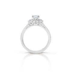 18K/ 14K Gold 2.9 mm LH Carved Scroll Bostonian Engagement Ring 18K/ 14K Gold 2.9 mm LH Carved Scroll Bostonian Engagement Ring