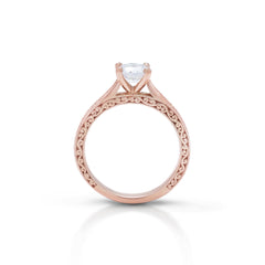 18K/ 14K Gold 2.5 mm LH Classic Scroll Cathedral Solitaire Engagement Ring 18K/ 14K Gold 2.5 mm LH Classic Scroll Cathedral Solitaire Engagement Ring