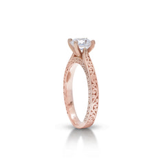 18K/ 14K Gold 2.5 mm LH Classic Scroll Cathedral Solitaire Engagement Ring 18K/ 14K Gold 2.5 mm LH Classic Scroll Cathedral Solitaire Engagement Ring