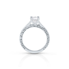 18K/ 14K Gold 2.5 mm LH Classic Scroll Cathedral Solitaire Engagement Ring 18K/ 14K Gold 2.5 mm LH Classic Scroll Cathedral Solitaire Engagement Ring