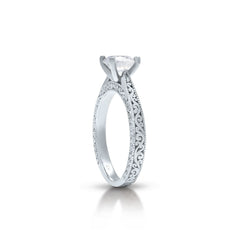 18K/ 14K Gold 2.5 mm LH Classic Scroll Cathedral Solitaire Engagement Ring 18K/ 14K Gold 2.5 mm LH Classic Scroll Cathedral Solitaire Engagement Ring