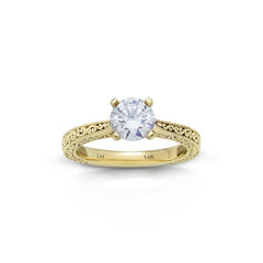 18K/ 14K Gold 2.5 mm LH Classic Scroll Cathedral Solitaire Engagement Ring 18K/ 14K Gold 2.5 mm LH Classic Scroll Cathedral Solitaire Engagement Ring
