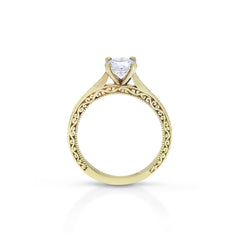18K/ 14K Gold 2.5 mm LH Classic Scroll Cathedral Solitaire Engagement Ring 18K/ 14K Gold 2.5 mm LH Classic Scroll Cathedral Solitaire Engagement Ring