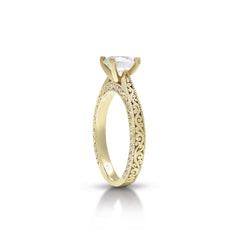18K/ 14K Gold 2.5 mm LH Classic Scroll Cathedral Solitaire Engagement Ring 18K/ 14K Gold 2.5 mm LH Classic Scroll Cathedral Solitaire Engagement Ring