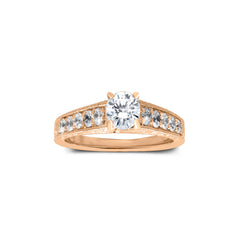 18K/ 14K Gold 2.9 mm LH Classic Scroll Vintage Solitaire with Diamond Side Accents Engagement Ring 18K/ 14K Gold 2.9 mm LH Classic Scroll Vintage Solitaire with Diamond Side Accents Engagement Ring