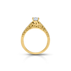 18K/ 14K Gold 2.9 mm LH Classic Scroll Vintage Solitaire with Diamond Side Accents Engagement Ring 18K/ 14K Gold 2.9 mm LH Classic Scroll Vintage Solitaire with Diamond Side Accents Engagement Ring
