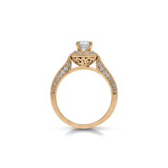 18K/ 14K Gold 2.1 mm LH Classic Scroll Round Halo Basket with Diamond Sides Engagement Ring 18K/ 14K Gold 2.1 mm LH Classic Scroll Round Halo Basket with Diamond Sides Engagement Ring