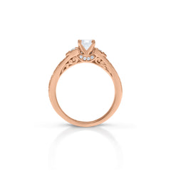 18K/ 14K Gold 3 mm LH Classic Scroll Bostonian with Diamond Bridge Engagement Ring 18K/ 14K Gold 3 mm LH Classic Scroll Bostonian with Diamond Bridge Engagement Ring