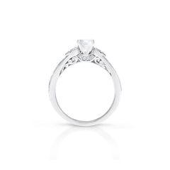 18K/ 14K Gold 3 mm LH Classic Scroll Bostonian with Diamond Bridge Engagement Ring 18K/ 14K Gold 3 mm LH Classic Scroll Bostonian with Diamond Bridge Engagement Ring