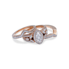 18K/ 14K Gold LH 3 Stacked Full Pave Diamond Scroll Marquise Shape Center Engagement Ring 18K/ 14K Gold LH 3 Stacked Full Pave Diamond Scroll Marquise Shape Center Engagement Ring