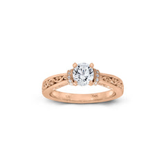 18K/ 14K Gold 3 mm LH Classic Scroll Solitaire with Accents Engagement Ring 18K/ 14K Gold 3 mm LH Classic Scroll Solitaire with Accents Engagement Ring