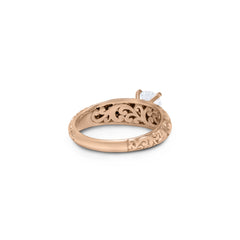 18K/ 14K Gold 3.5 mm LH  Diamond Milgrain Scroll Solitaire Engagement Ring 18K/ 14K Gold 3.5 mm LH  Diamond Milgrain Scroll Solitaire Engagement Ring