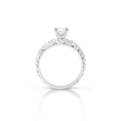 18K/ 14K Gold 3.5 mm LH  Diamond Milgrain Scroll Solitaire Engagement Ring 18K/ 14K Gold 3.5 mm LH  Diamond Milgrain Scroll Solitaire Engagement Ring