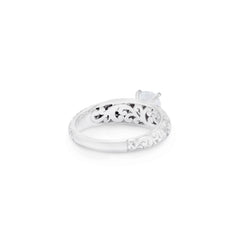 18K/ 14K Gold 3.5 mm LH  Diamond Milgrain Scroll Solitaire Engagement Ring 18K/ 14K Gold 3.5 mm LH  Diamond Milgrain Scroll Solitaire Engagement Ring