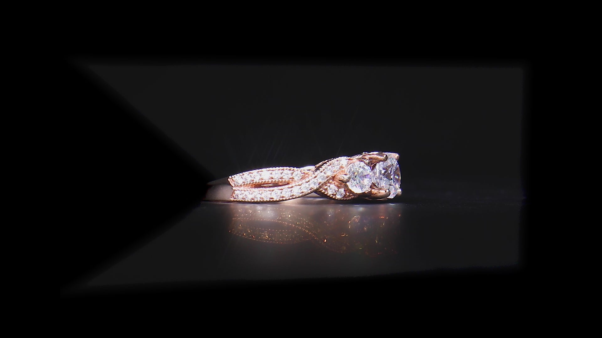 18K/ 14K Gold 4 mm LH Repousse Bostonian with Diamond Twist Engagement Ring 18K/ 14K Gold 4 mm LH Repousse Bostonian with Diamond Twist Engagement Ring