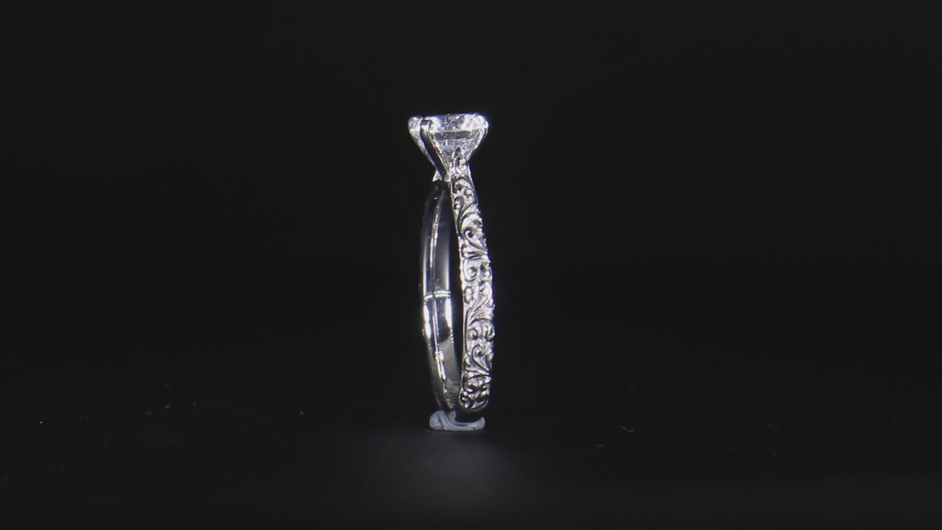 18K/ 14K Gold 2.5 mm LH Cathedral Repousse Solitaire Engagement Ring 18K/ 14K Gold 2.5 mm LH Cathedral Repousse Solitaire Engagement Ring