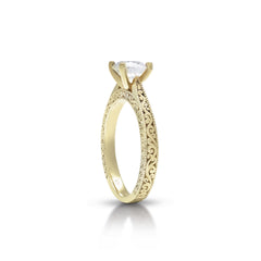 18K/ 14K Gold 2.5 mm LH Classic Scroll Cathedral Solitaire Engagement Ring
